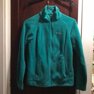 Columbia fleece full zip jacket green size medium